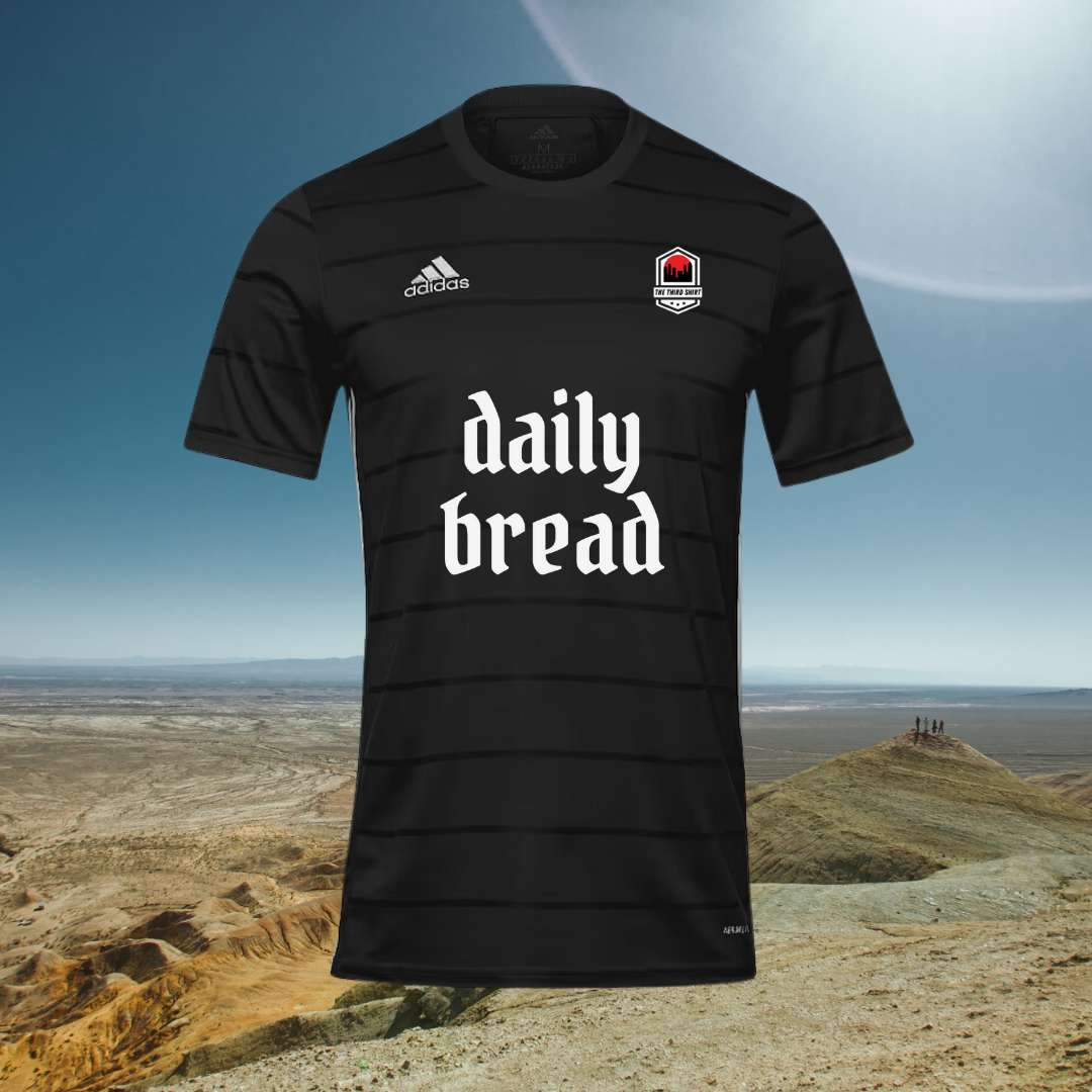 Daily Bread - Black- Adidas Campeon Shirt