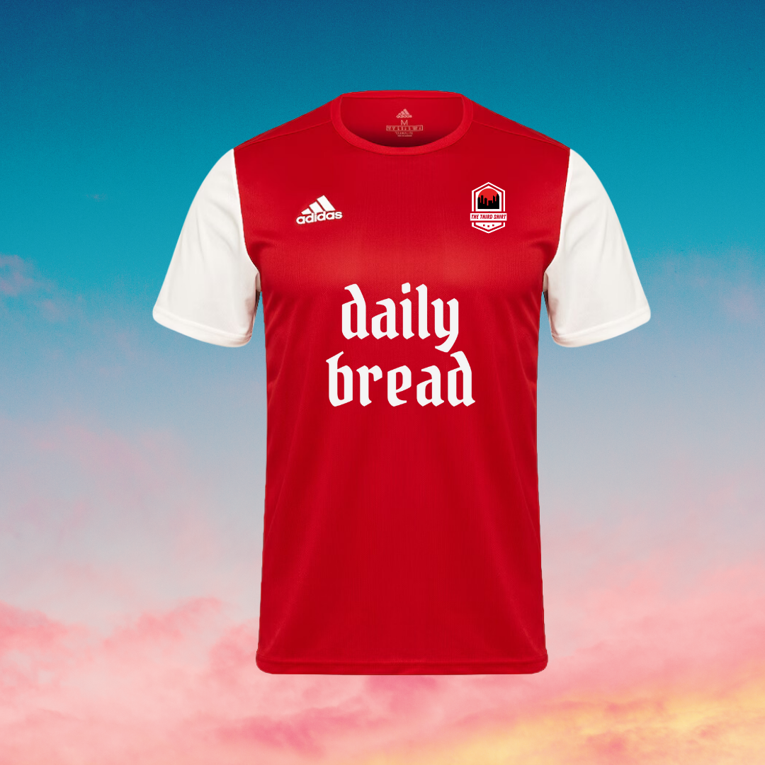 Daily Bread - Red/White - Adidas Estro Shirt