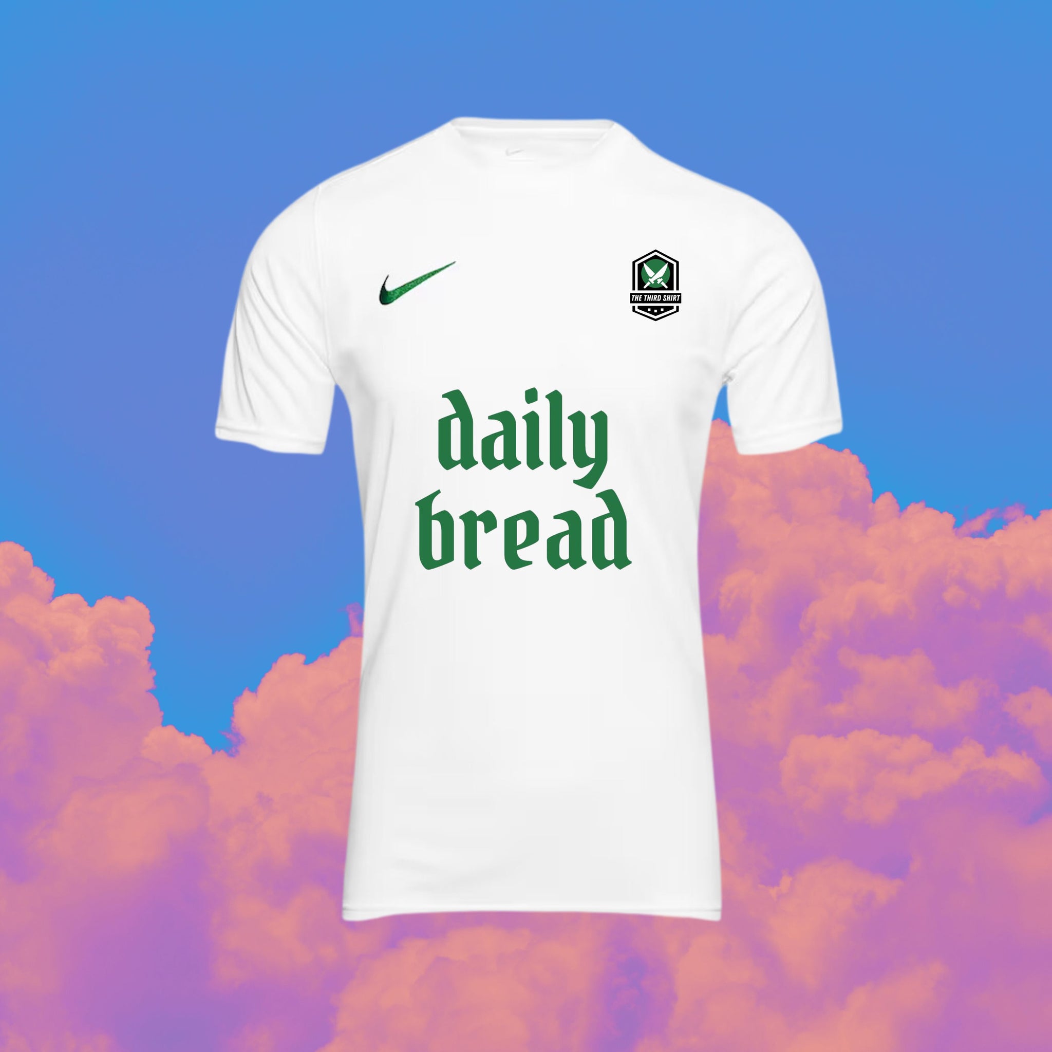 Daily Bread - White/Green - Nike Park Shirt