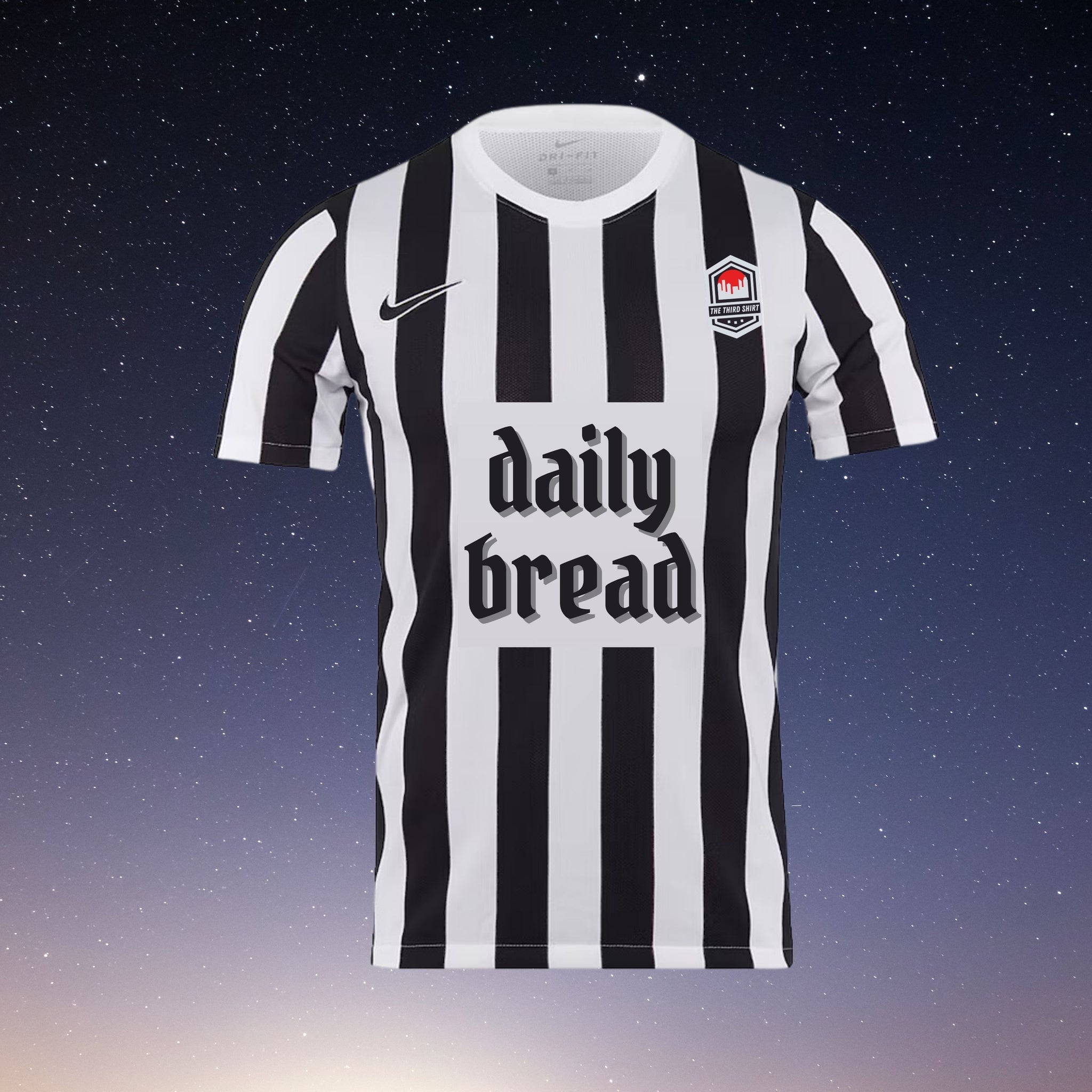 Daily Bread - White/Black - Nike Dri-FIT Striped Division Shirt